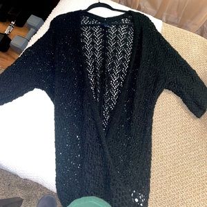 3/4 sleeve American eagle loose knit tassel cardigan